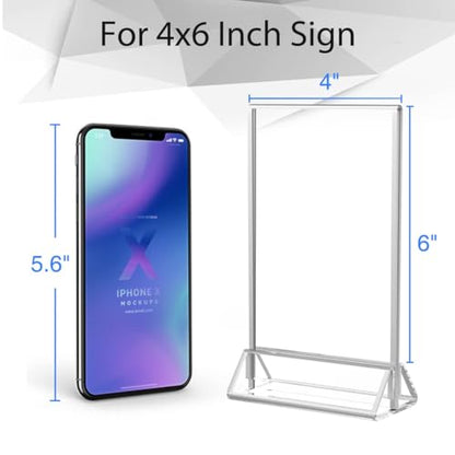NIUBEE 4x6 Acrylic Sign Holder, Picture Frame, Wedding Table Numbers, 6pack - size: 4x6 6Pack
