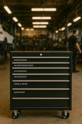 Magnetic Toolbox Labels, 11 Pack, Tool Chest Drawers, USA Made (Gray) - color: Gray