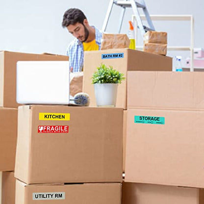 24-Roll 1440 PCS Moving Label for Box, 1×4.5 Color-Coded Sticker - color: 24-colors