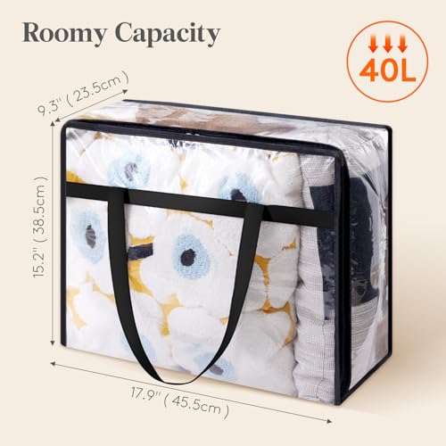 Lifewit 45L Clear Clothes Storage Bags,Plastic Foldable Blanket Storage Bag - size: 45L