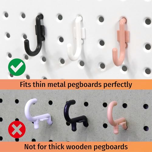 HUHOLE 100PC Black Plastic Pegboard J Hooks for 1/4" Board - color: Black