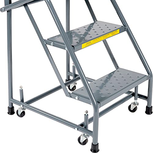 Ballymore H318P Perforated 16" W 3 Step Steel Rolling Ladder 10" D Top Step