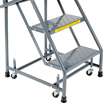 Ballymore H318P Perforated 16" W 3 Step Steel Rolling Ladder 10" D Top Step
