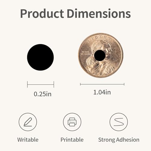 1/4" Black Dot Stickers Small Tiny Mini Little Circle Stickers - color: Black, size: 1/4 INCH