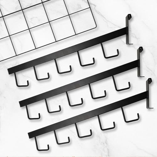 6 Pack Gridwall Waterfall Faceout with 5 Hooks, 16.5 Inch