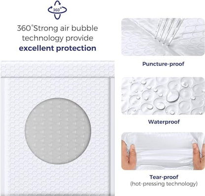 Fuxury Bubble Mailers 8.5x12" White Padded Envelopes 6000 Pack Bulk Pallet - color: White, size: 8.5x12" 6000PC
