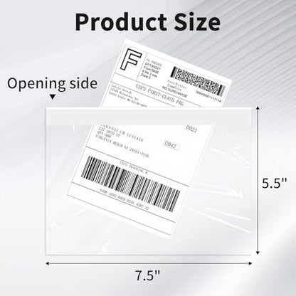 9527 Product 7.5" x 5.5" Clear Adhesive Top Loading Packing List/Shipping Label Envelopes (500 Pack) - size: 7.5" x 5.5" | 500 pack