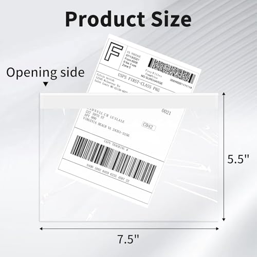 9527 Product 7.5" x 5.5" Clear Adhesive Top Loading Packing List/Shipping Label Envelopes (200 Pack) - size: 7.5" x 5.5" | 200 pack