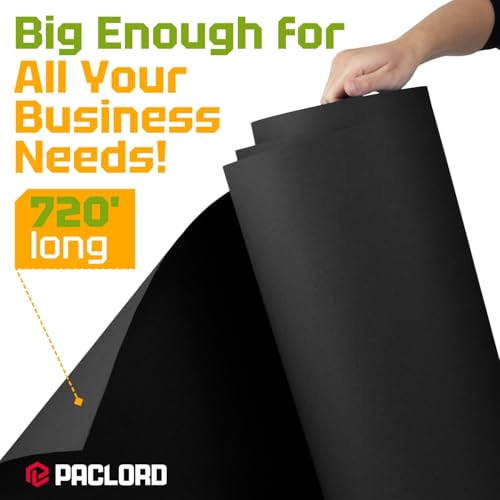 USA Made 18" x 8640" (720 ft) Black Kraft Paper Roll, Large Size - color: Black, size: 1 Roll