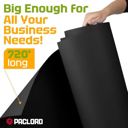 USA Made 18" x 8640" (720 ft) Black Kraft Paper Roll, Large Size - color: Black, size: 1 Roll