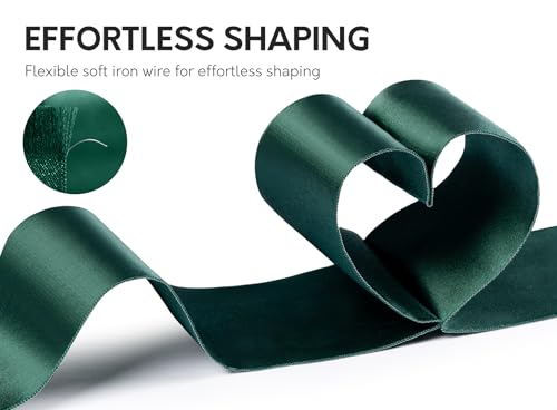 Keypan Green Satin Ribbon Double-Faced Wired 2-1/2 Inch x 10 Yards - color: Green, size: 2-1/2"