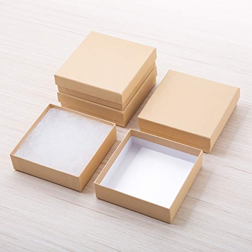GEFTOL Jewelry Gift Boxes 96 Pack 3.5x3.5x1 Inch Cardboard Jewelry Boxes,Small Gift Boxes for Jewelry Earrings Necklaces Handmade Bangles Bracelets(Brown) - color: Brown, size: 3.5x3.5x1 Inch (Pack of 96)