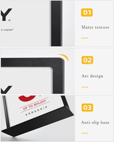 Carbon Steel Sign Holder (T Shape Black A4 210×297mm/8.27×11.69 inches) - color: T Shape Black A4 210×297mm/8.27×11.69 inches