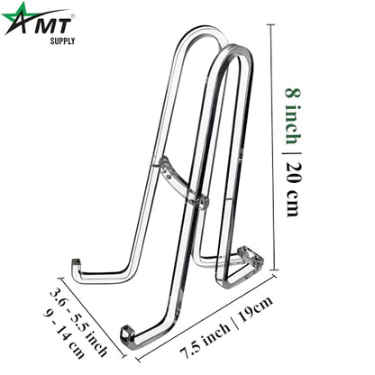 AMT 8 Inch Acrylic Plate Stands for Display - Plate Holder Display Stand + Frame Holder Stand for Picture - color: 8 Inch