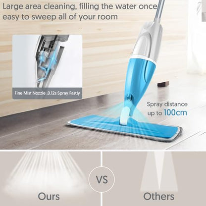 Spray Mop Wet Dry Mops Refillable: Hardwood Floor Mops for Floors Cleaning - color: Blue