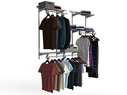 ClosetMaid ShelfTrack Wire Closet Organizer System, Adjustable from 4 to 6 Ft., with Shelves, Clothes Rods, Hardware, Durable Steel, Satin Chrome - color: Satin Chrome, size: 4 ft to 6 ft