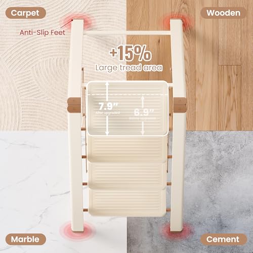 4 Step Ladder, Folding Step Stool with Anti Slip Widened Pedal - size: 4 Step