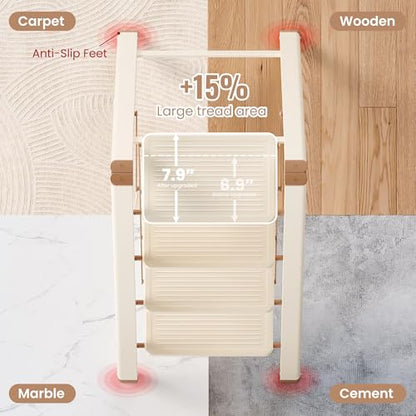 4 Step Ladder, Folding Step Stool with Anti Slip Widened Pedal - size: 4 Step