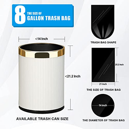 FORID Black Small Trash Bags, 8 Gallon Garbage Bags, Wastebasket Bin Liners 110 Count Plastic Trash Bags for Bathroom Bedroom Office Garbage Can 15 Liters - Durable & Thick Trash Bag - size: 8 Gal (Pack of 110)