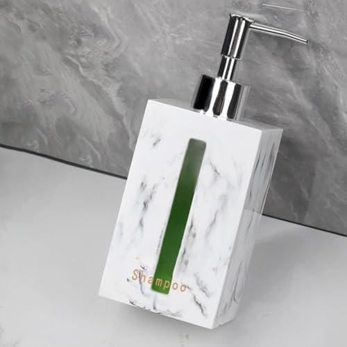 Hand Lotion Pump Bottles,Lotion Container,Refillable Liquid Hand Soap Jar,Resin Shower Dispensers for Bathroom,Travel(White&Silver-400ML) - style: White&Silver-400ML