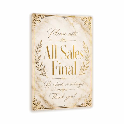 All Sales Final Luxe Gold Business Sign - style: All Sales Final