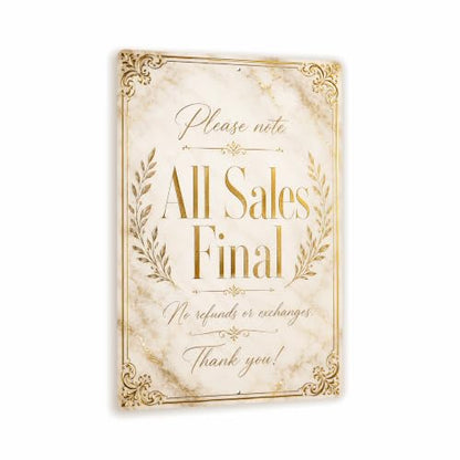 All Sales Final Luxe Gold Business Sign - style: All Sales Final