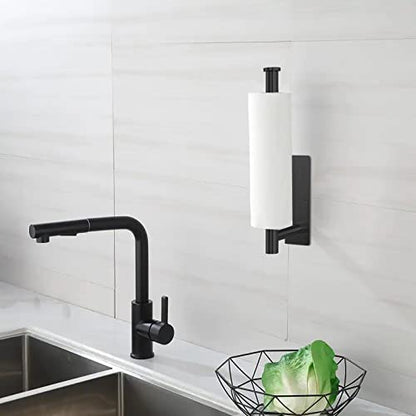 Paper Towel Holder - Eolax Under Cabinet Paper Towel Bar for Kitchen, Wall Mount Self Adhesive or Drilling Paper Towel Rack, 304 Stainless Steel (Black) - color: Black