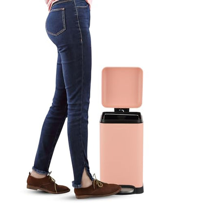 happimess Betty Retro Mini 3.2 Gal Step Trash Can, Flamingo Pink - color: Flamingo Pink
