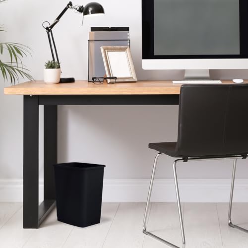 Superio Small 2.5 Gallon Plastic Trash Can, Waste Bin for Under Desk, Office, Bedroom, Bathroom- 10 Qt (6, Black) - color: 6, Black, size: 2.5 Gallon