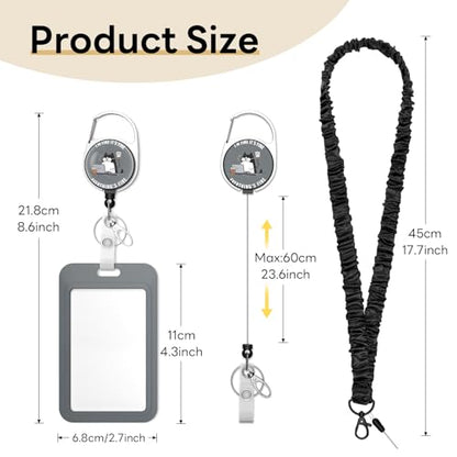 HHandlein Retractable Badge Holder with Stretch Scrunchie Lanyard, I'm Fine - color: I'm Fine