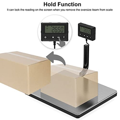 Maxus Shipping Scale 440lb, Digital Postal Scale with Hold and Tare Funtion - color: Silver