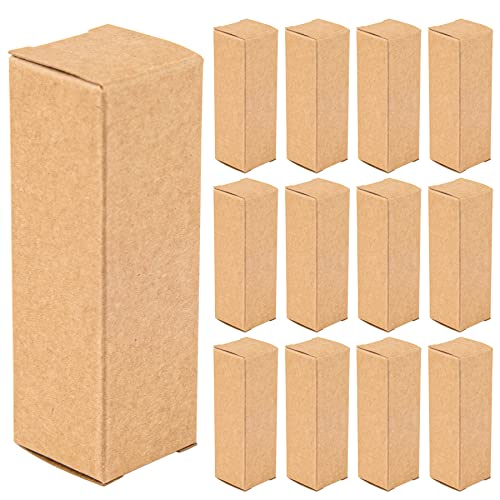 Framendino, 50 Pack Kraft Paper Lipstick Boxes Lip Gloss Rectangle Bottle Reusable Balm Packaging Cases Essential Oil Wrapping Box for DIY Gift - color: Kraft - 3.34x1.1x1.1