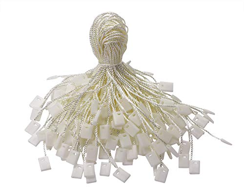 Tupalizy 7 Inch Nylon Hang Tag String for Clothes Gift Bags Price Tags Shoes Snap Lock Pin Loop Fastener Hook Ties Tag Rope for Belts Pocket Squares Luggage Label Attachment, 120PCS (Light White) - color: Light White