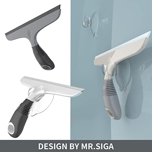 MR.SIGA Silicone Squeegee for Shower Doors, 25 cm/10 inch, White & Gray - size: 10 inch (Pack of 1)