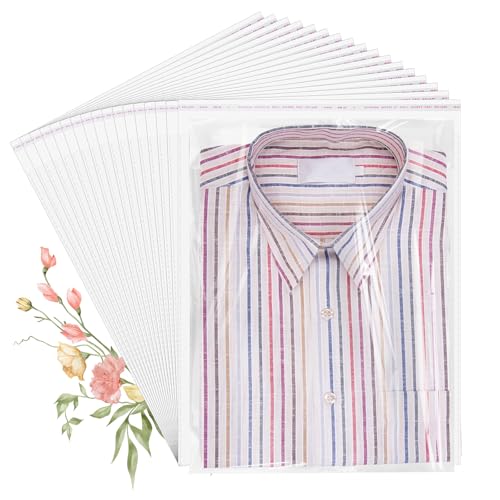 100 Pack 10x14" Clear Cellophane Bags for Shirts, Gift Wrapping, Artwork - size: 10x14 Inch