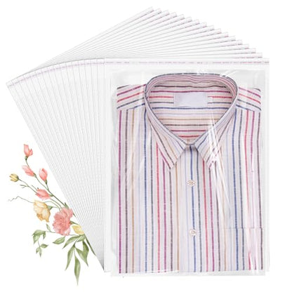 100 Pack 10x14" Clear Cellophane Bags for Shirts, Gift Wrapping, Artwork - size: 10x14 Inch