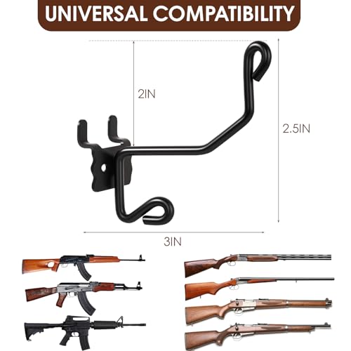 Gun Rack Wall Mount – 12-Pack Vinyl-Coated Steel Hooks for Slatwall, Pegboard & Gridwall – Rifle & Shotgun Hangers for Firearm Display and Storage