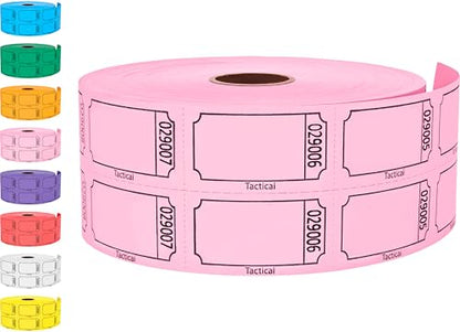 Tacticai 1000 Blank Raffle Tickets, 50/50 Double Roll, Pink - color: B - Double Roll - 1,000 Tickets - Blank - Pink