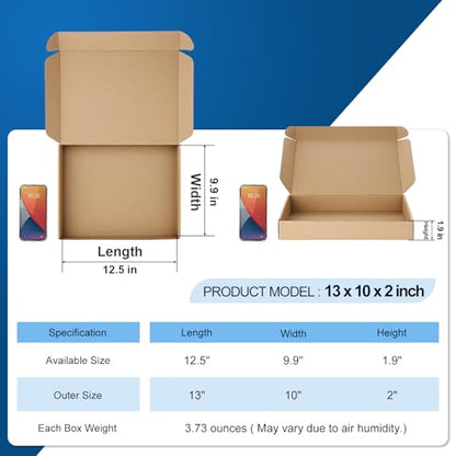 Famagic 13x10x2 Shipping Boxes Medium for Small Business, 30 Pack Brown Box - color: Brown, size: 13x10x2" 30pcs