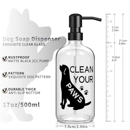 Black Dog Glass Hand Soap Dispenser 17 oz