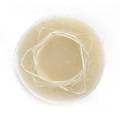100Pcs Beige Organza Tulle Circles with Drawstring, 9.8 Inch Round Organza Bags Jewelry Candy Pouch Christmas Wedding Party Favor Gift Bags - color: Beige