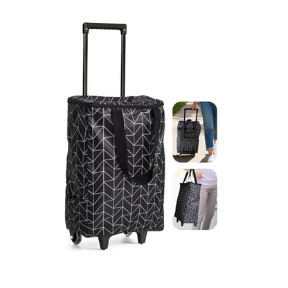 Small Rolling Shopping Cart with Wheels, Foldable & Portable