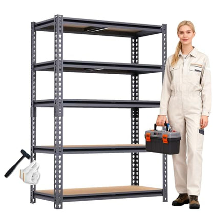 Garage Shelving Units, Storage Shelves Heavy Duty, 60", 2400LBS - size: 12"D x 28"W x 60"H