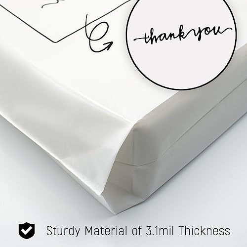 Thank You Shopping Bags - Soft Loop Handles White 50Pcs 10x12In - color: White, style: 10x12 in