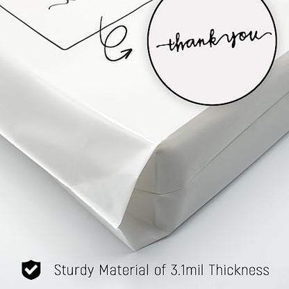 Thank You Shopping Bags - Soft Loop Handles White 50Pcs 17x16In - color: White, style: 17x16 in