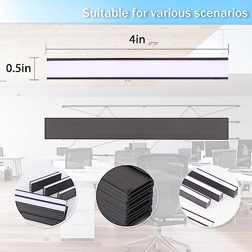 C Channel Magnetic Labels Holders 30 Pack 0.5'' x 4'' for Metal Racks - size: 0.5 x 4 Inch