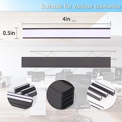 C Channel Magnetic Labels Holders 30 Pack 0.5'' x 4'' for Metal Racks - size: 0.5 x 4 Inch