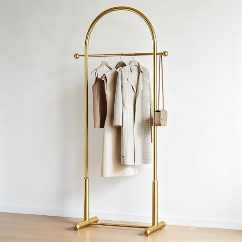 Gold Arch Clothing Rack, Freestanding Metal Garment Rack - color: ‎gold