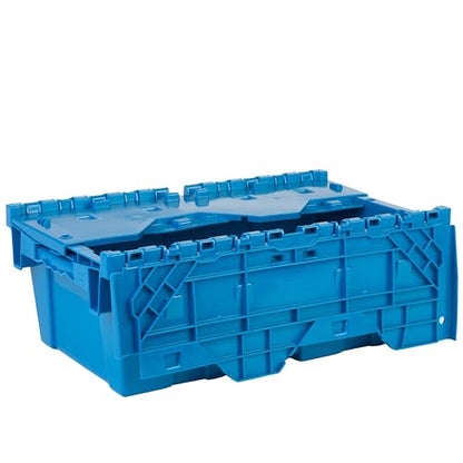 HE HUDSON EXCHANGE 19.6x11.6x7.3” (5 Pack, 3.7 Gallon) Tote with Attached Lid, Blue - color: Blue
