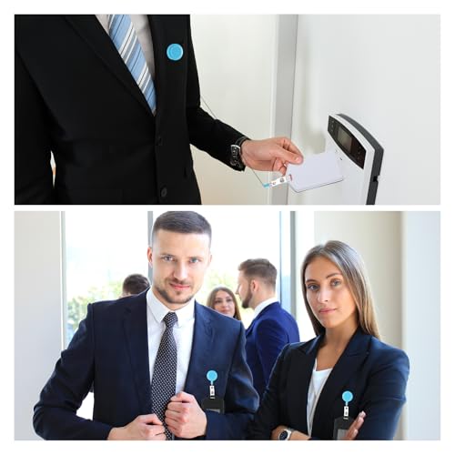 Zonon 100 Pcs Retractable Badge Reel Clip ID Card Holder,Light Blue - color: Light Blue